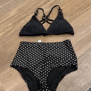 aerie Black High-Waisted Bikini Bottoms